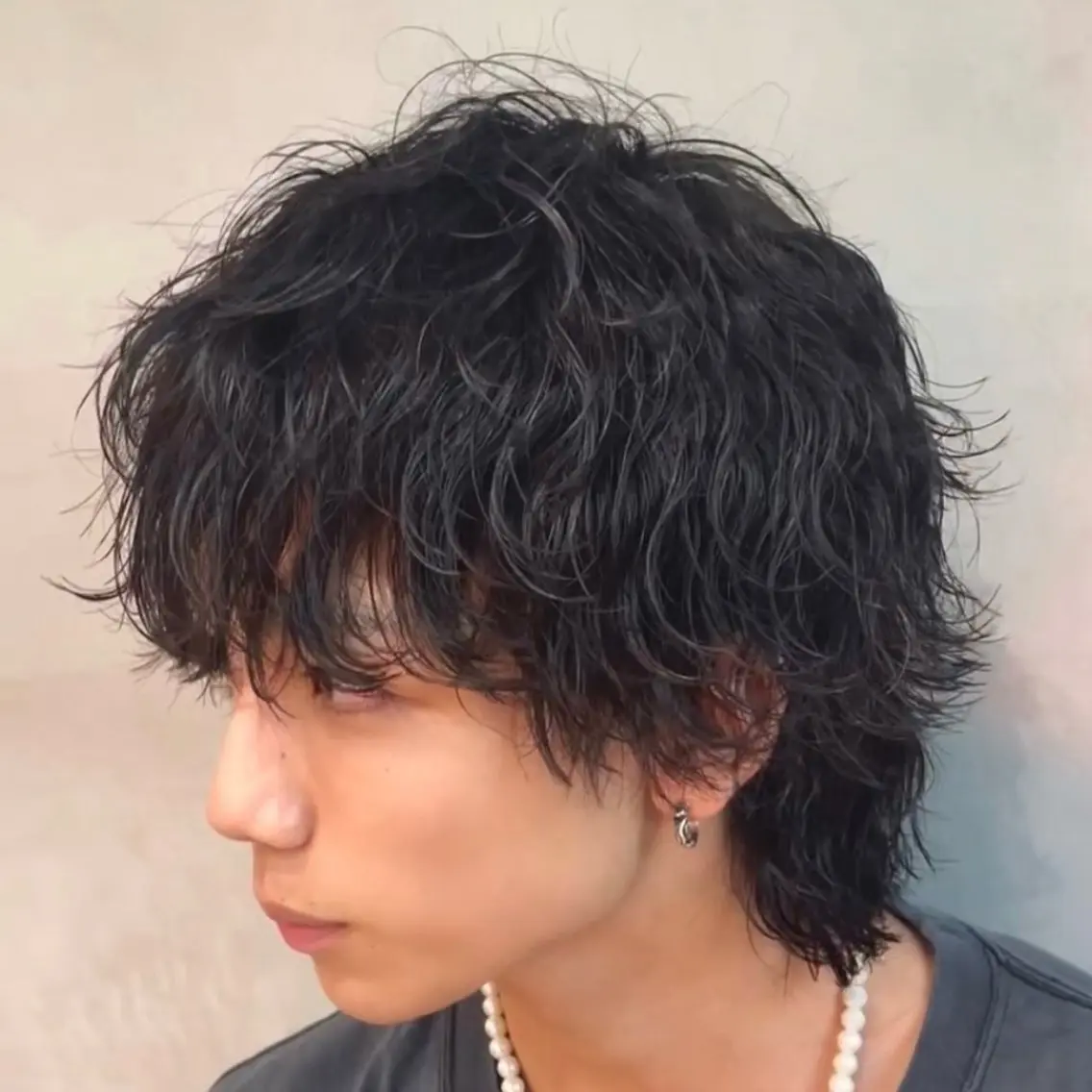 ミディアム パーマ ヘアアレンジ メンズ fifth 石川 凪のヘアスタイル