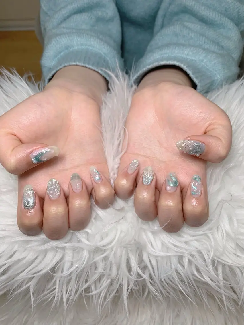 ネイル アートネイル ジェルネイル マグネットネイル ニュアンスネイル シンプルネイル ハンドネイル Ryu Nail NekoChanのネイルデザイン
