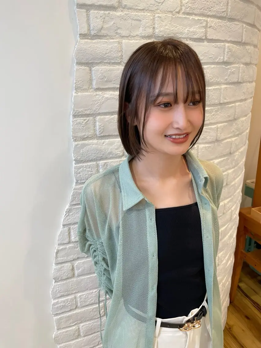 ショート カラー ボブ 小顔カット カット ヘアカラー トリートメント 田島 仁美のヘアスタイル