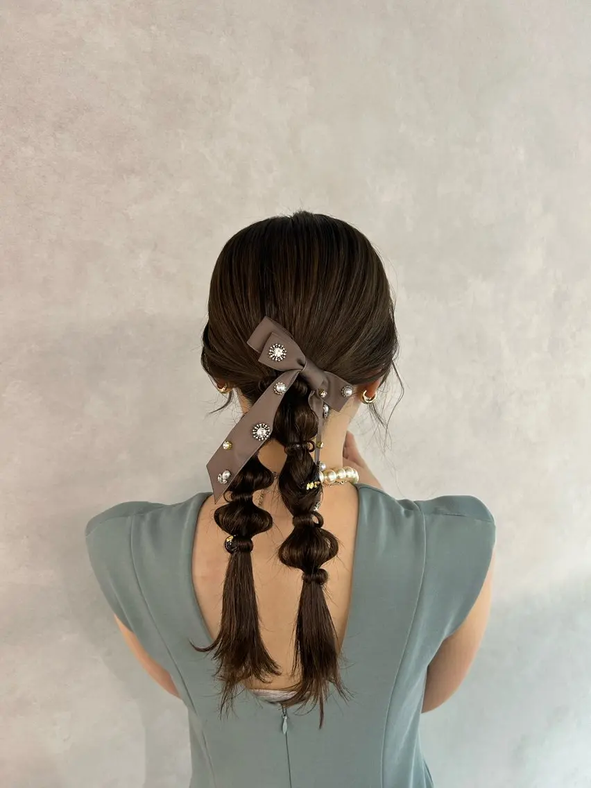 ロング ヘアアレンジ ヘアセット 🎀HARU/ボブ/ セット/赤み消し🫧のヘアスタイル