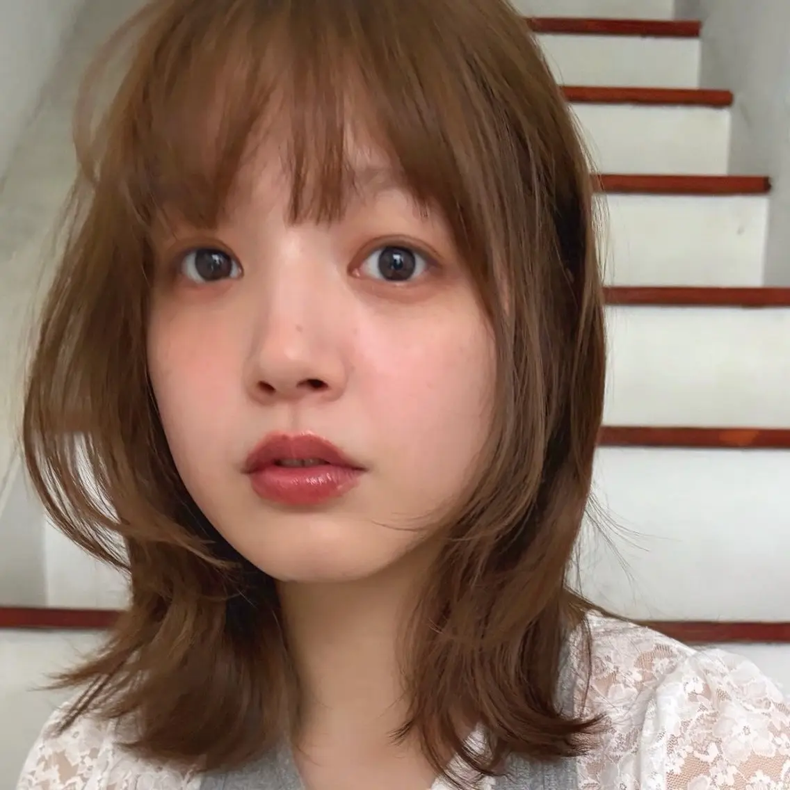 セミロング カラー ベージュカラー 透明感カラー ヘアカラー 植野 さくらのヘアスタイル
