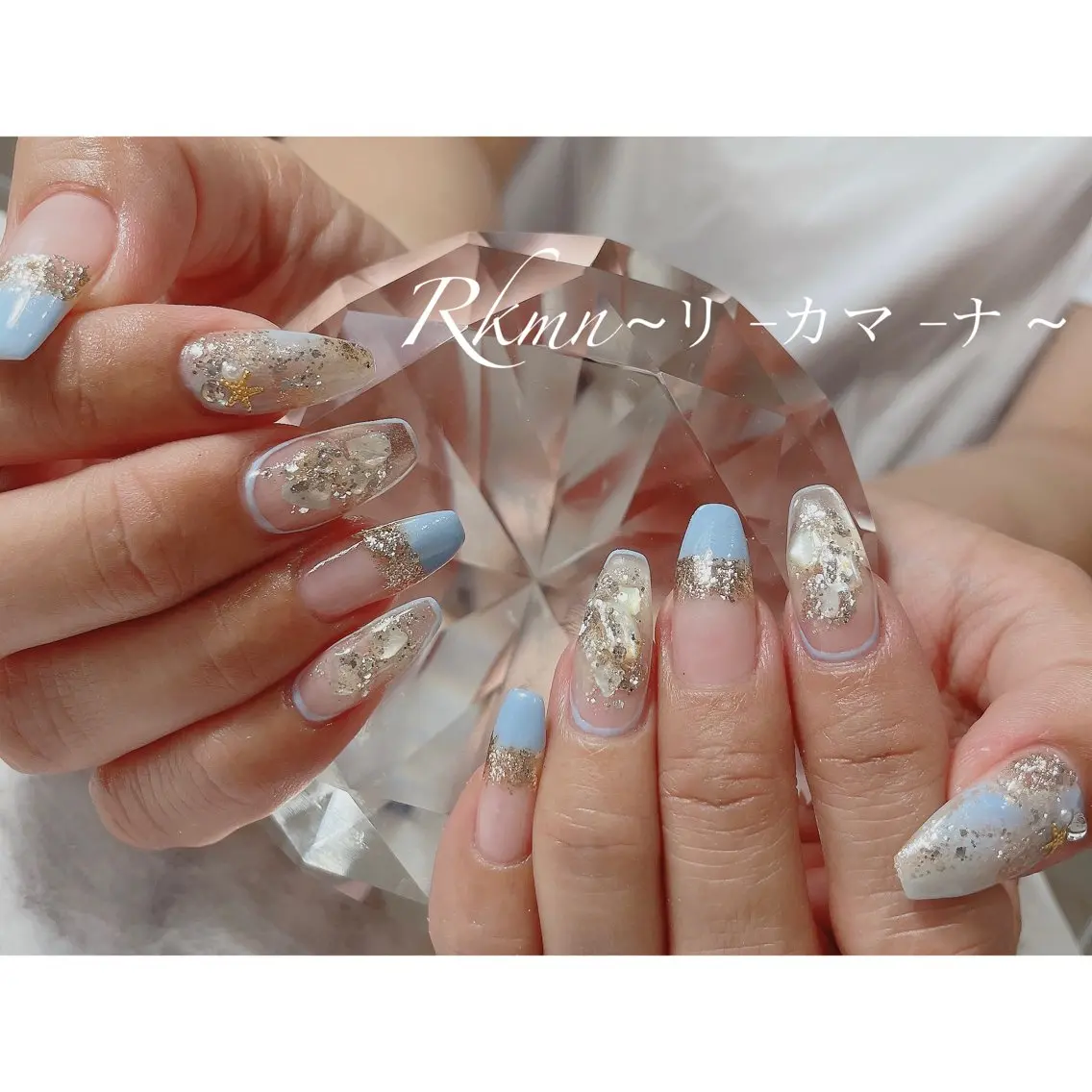 ネイル アートネイル クリアネイル フレンチネイル キラキラネイル ラメ(グリッター) ハンドネイル フットネイル ハンドケア Rkmn ~リ-カマ-ナ~のネイルデザイン