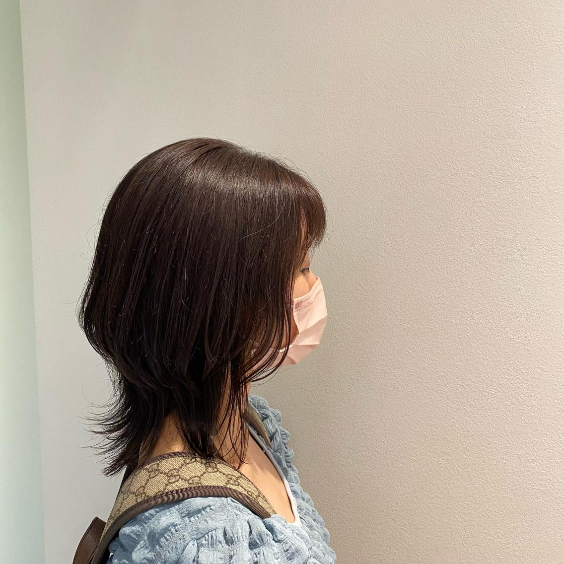 ミディアム くびれヘア ウルフカット Rubik's 梅田茶屋町/叶莉のヘアスタイル