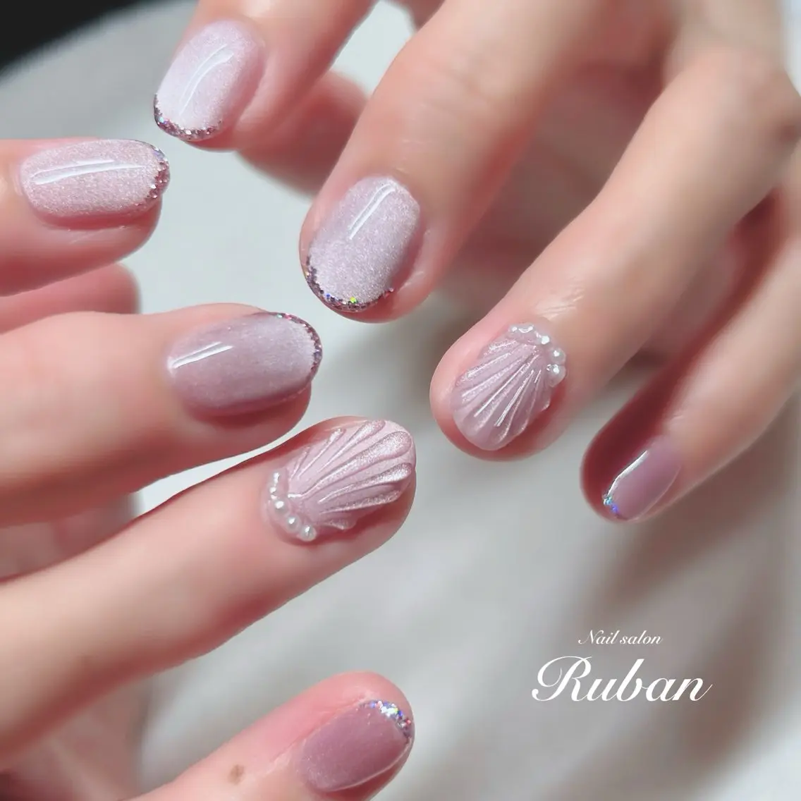 ネイル フレンチネイル マグネットネイル Nail salon Rubanのネイルデザイン