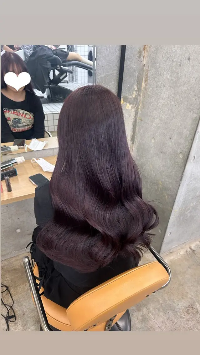 ロング カラー ヘアカラー トリートメント 🌷ラベンダーピンク 顔まわり🌷ねいろのヘアスタイル