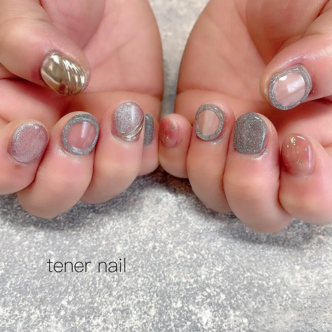 ネイル フラッシュネイル ニュアンスネイル 春ネイル テネルネイル tener nailのネイルデザイン