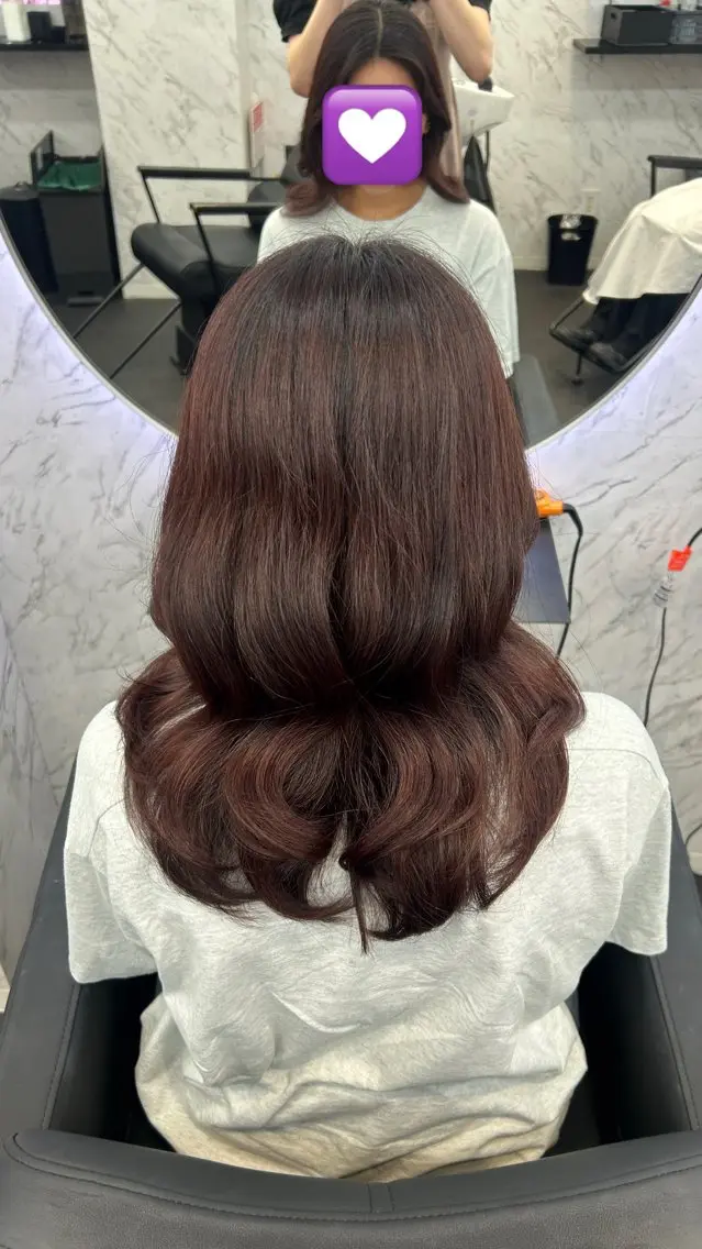 セミロング カラー ブラウンカラー ピンクカラー ピンクブラウン ヘアカラー トリートメント カット¥1100 ✂️MIUのヘアスタイル