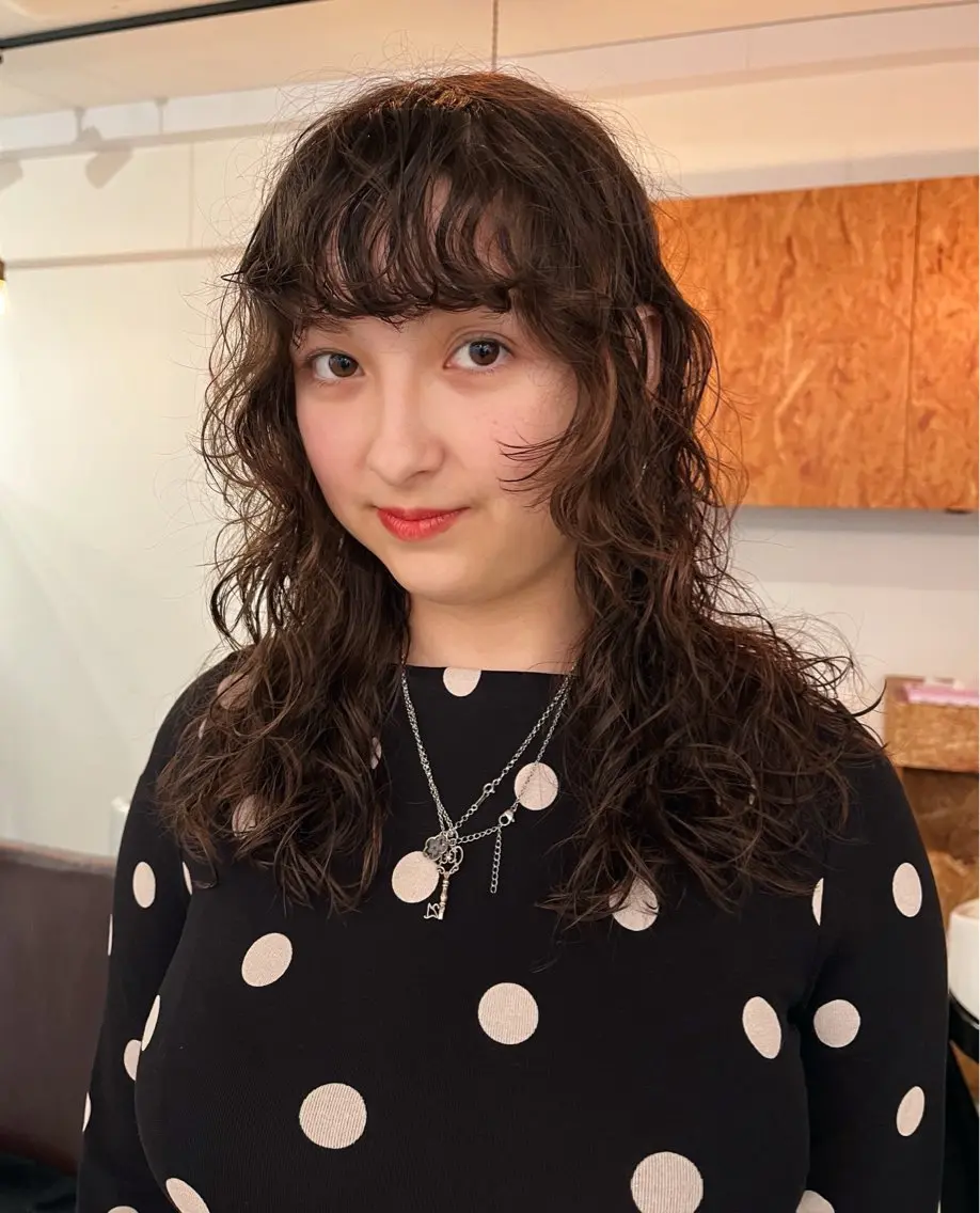 セミロング パーマ カット パーマ 暖色/パーマ 🌼クニトウメイのヘアスタイル