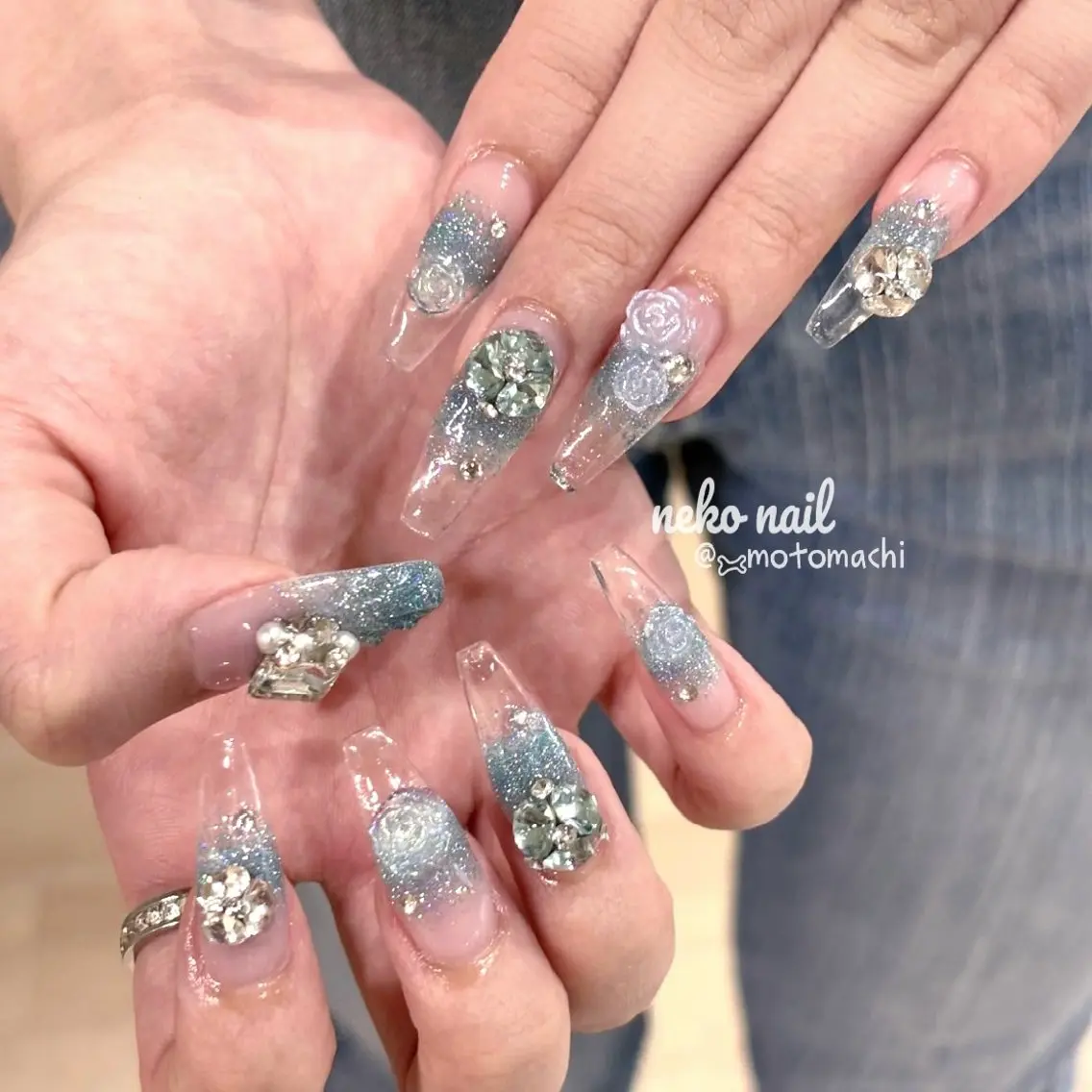 ネイル チークネイル 韓国ネイル ハンドネイル neko nailのネイルデザイン