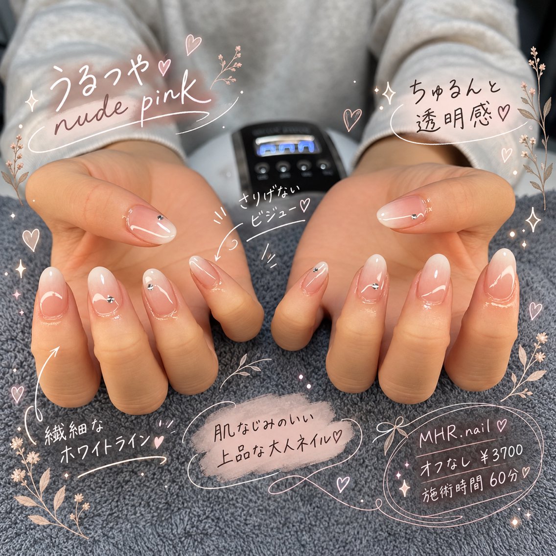 ネイル ストーンネイル ハンドネイル MHR nailのネイルデザイン