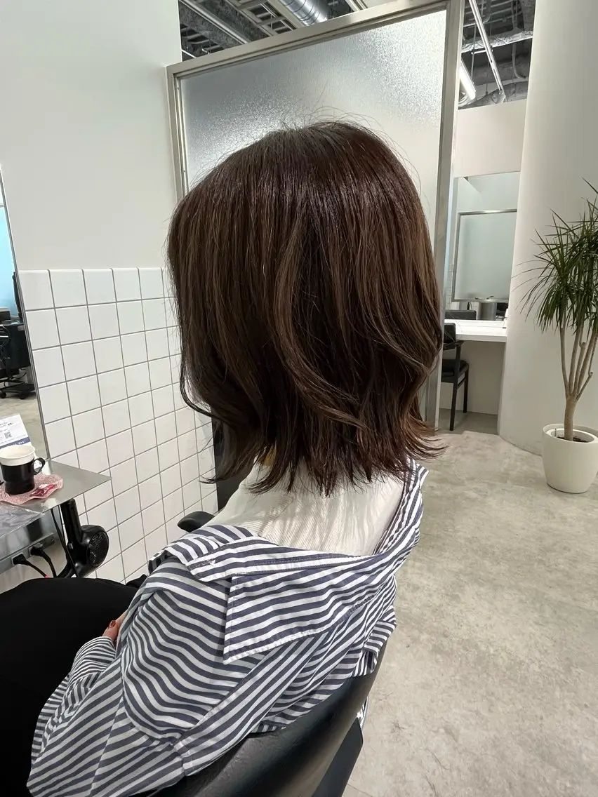 ミディアム カラー カット ヘアカラー 梅田茶屋町ヘッドスパ &艶カラー りほのヘアスタイル