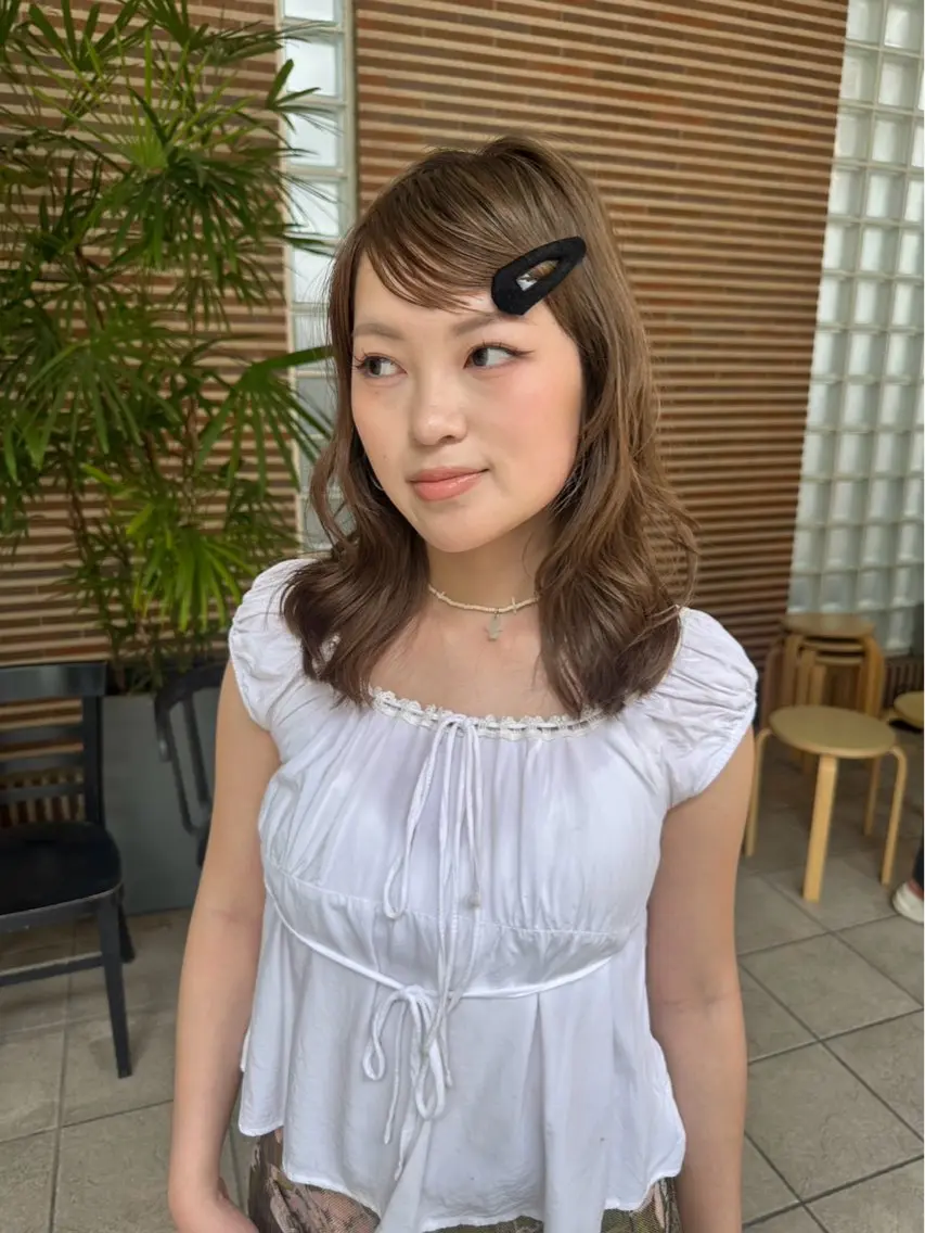セミロング ヘアカラー Daisy／大名 ・天神／はやしれいのヘアスタイル