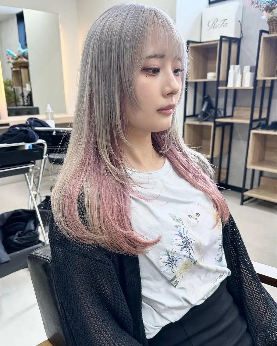 ロング カラー カット ヘアカラー トリートメント 𝐑𝐲𝐮𝐤𝐢 【店長】ALEAPのヘアスタイル