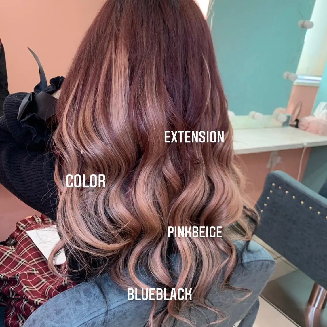 ロング カラー エクステ🩵ブリーチ 韓国ヘア🩵KAEのヘアスタイル