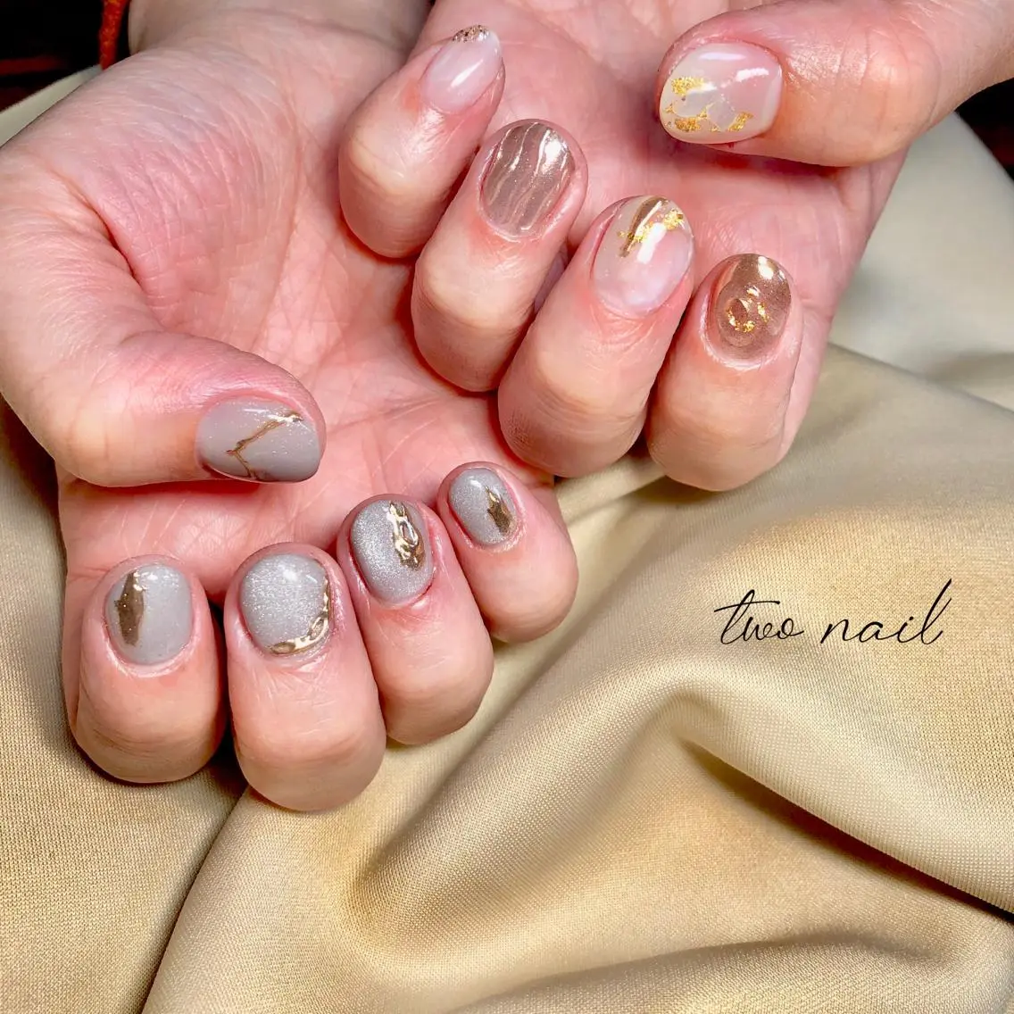 ネイル アートネイル フットネイル ハート ニュアンスネイル ホワイト two nailのネイルデザイン