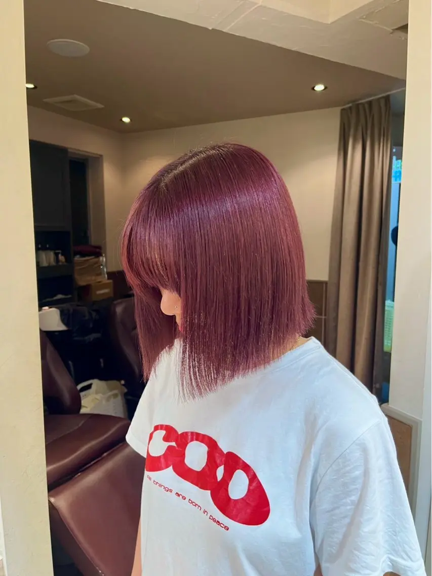 ミディアム ヘアカラー 横浜⭐️カラー モデル🌻あみ🌻のヘアスタイル