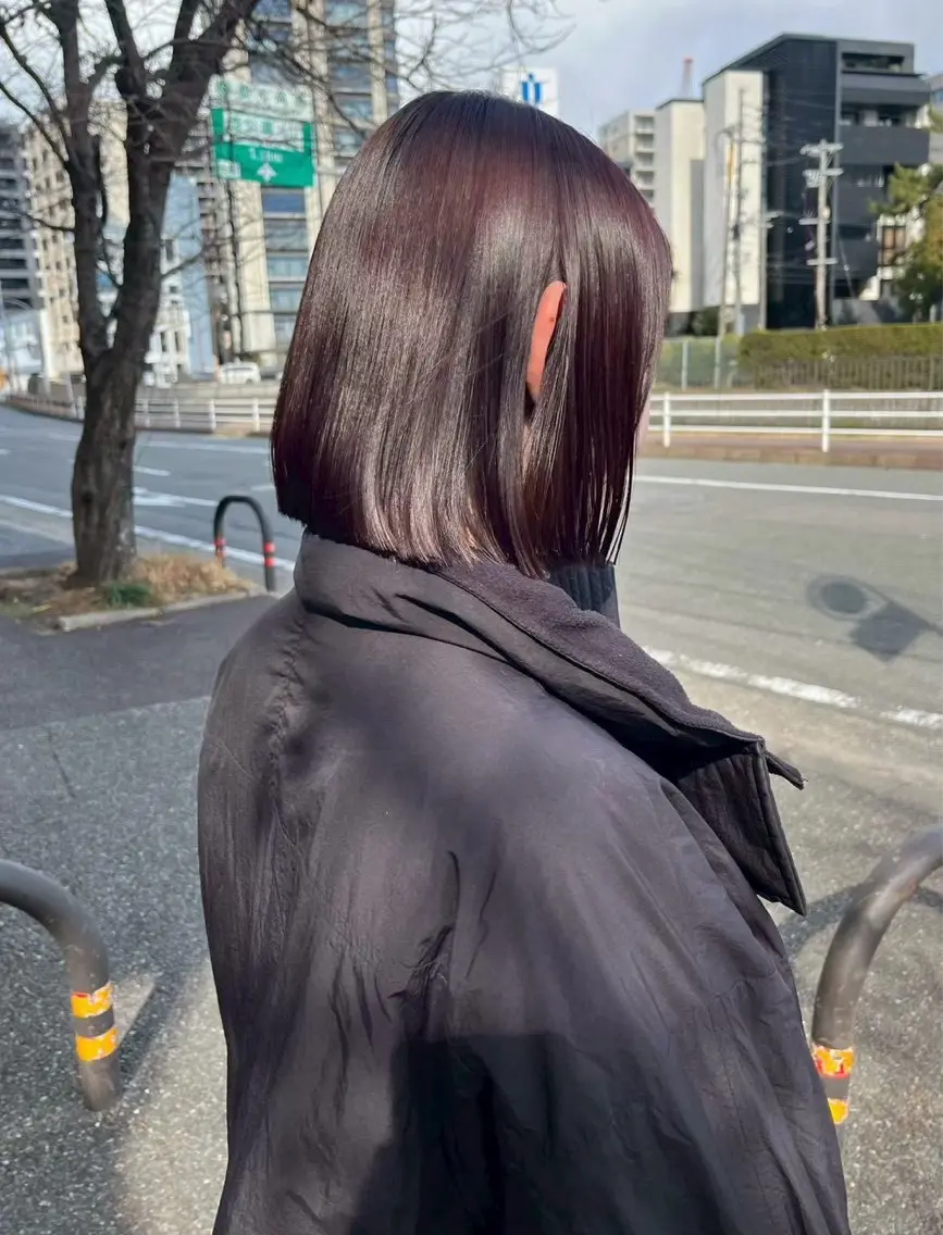 ミディアム カラー ヘアカラー トリートメント qpulaあいみ 透明感カラーのヘアスタイル