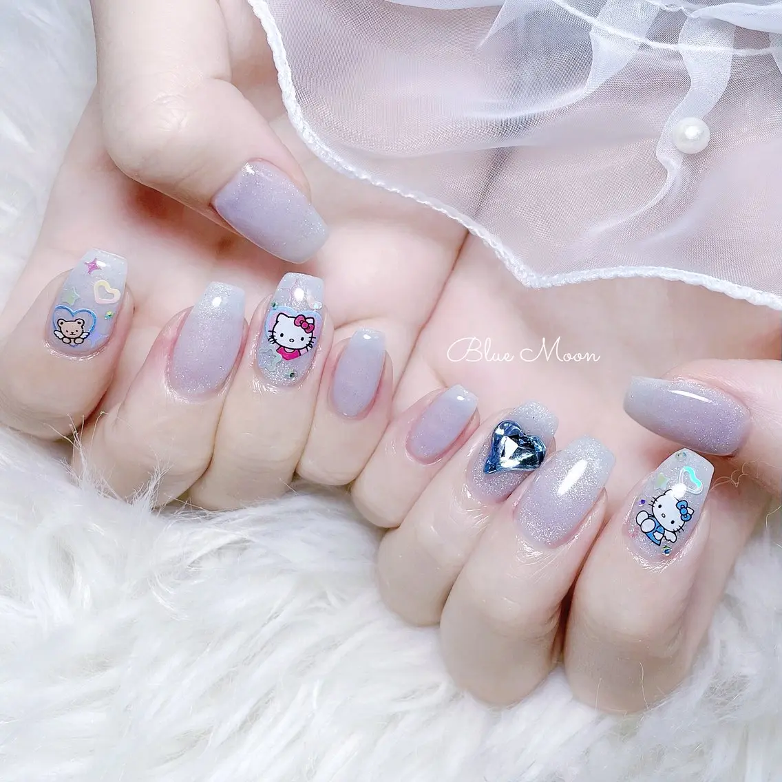 ネイル ハート ハンドネイル フットネイル ハンドケア nail salon Blue Moonのネイルデザイン