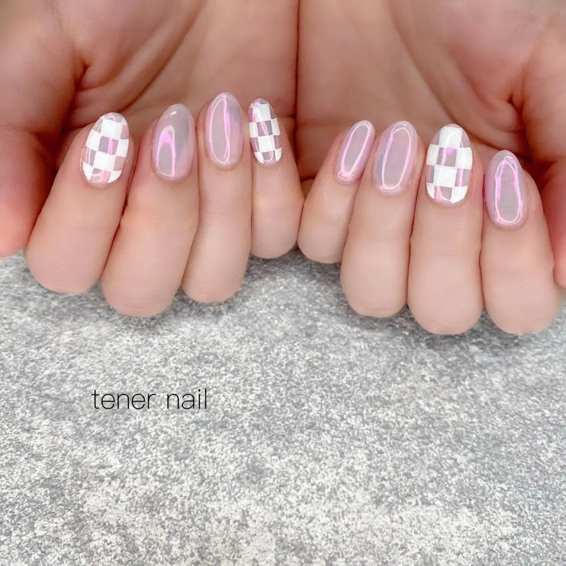 ネイル オーロラネイル ピンク テネルネイル tener nailのネイルデザイン