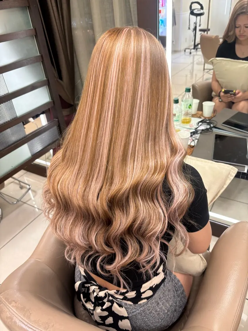 ロング カラー ヘアアレンジ メンズ カット ヘアカラー エクステ ヘアセット 羽エク指名No1✨️ シールエク🌙しぇるのヘアスタイル