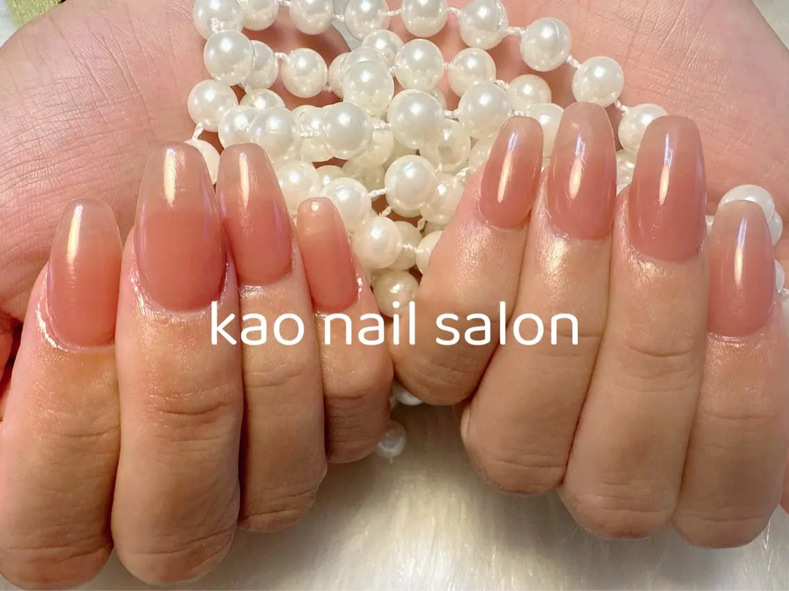 ネイル チークネイル 長さ出し フレンチネイル ジェルネイル ガラスフレンチ kao nail マグネット/長さだしのネイルデザイン