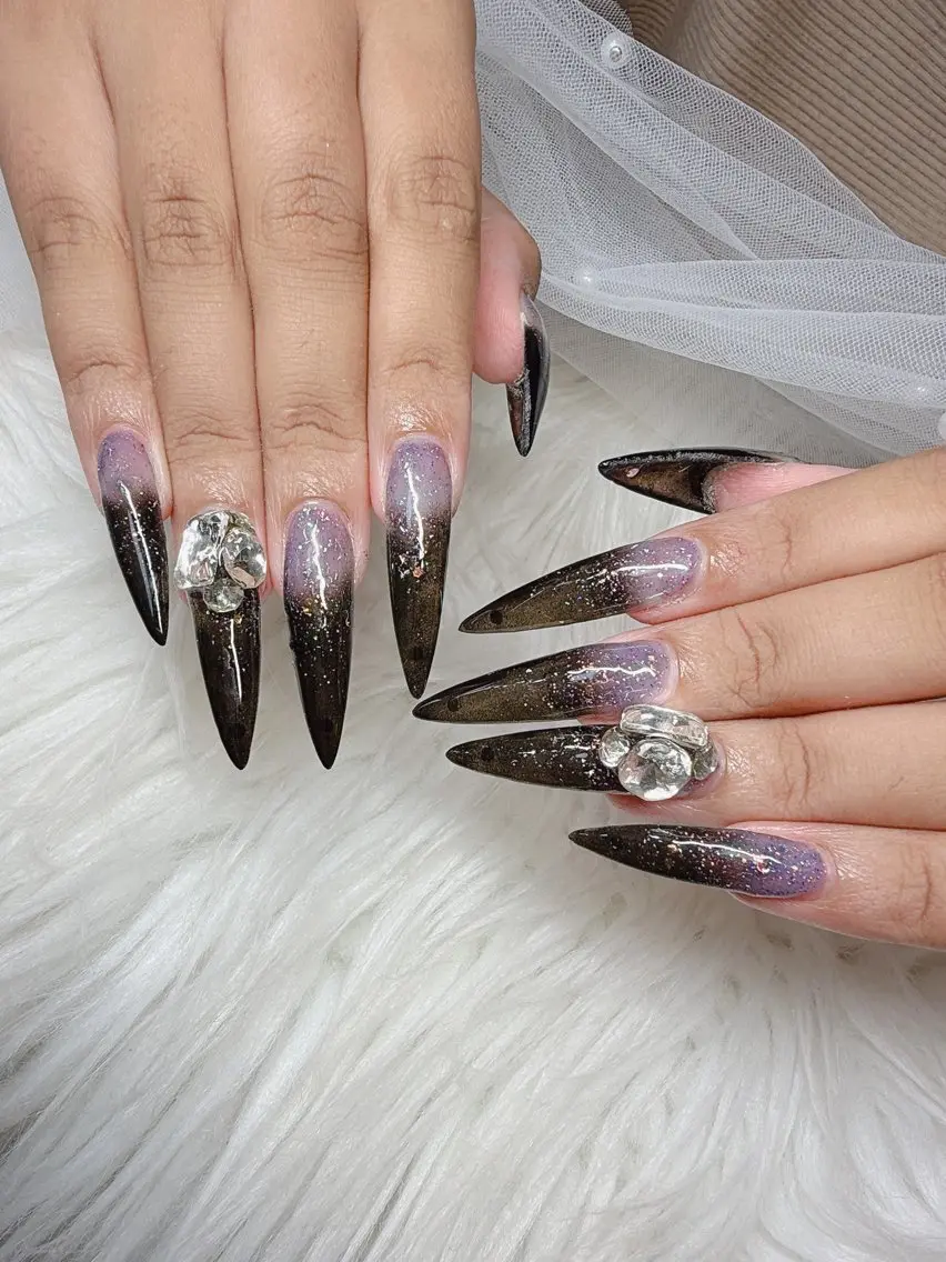 ネイル 長さ出し グラデーション 卒業式 キラキラネイル マグネットネイル Lee Nailsのネイルデザイン