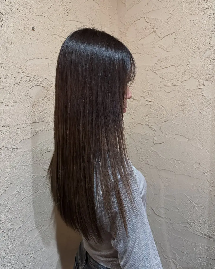 ロング ヘアカラー 縮毛矯正 種村 紗菜のヘアスタイル