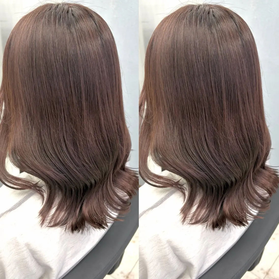 ミディアム カット ヘアカラー トリートメント 透明感カラー🪿🤍 顔まわりカットのヘアスタイル