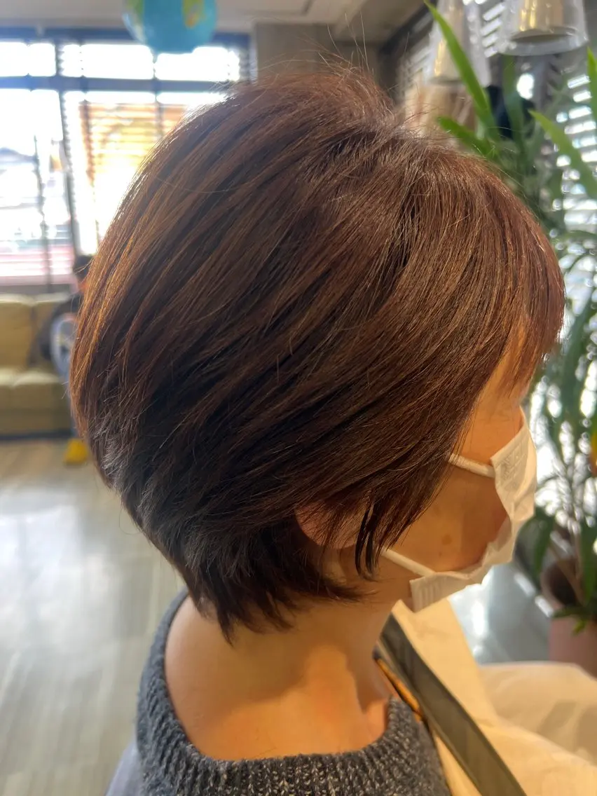 ミディアム 【南草津】髪質改善 ヘナカラー&縮毛矯正のヘアスタイル