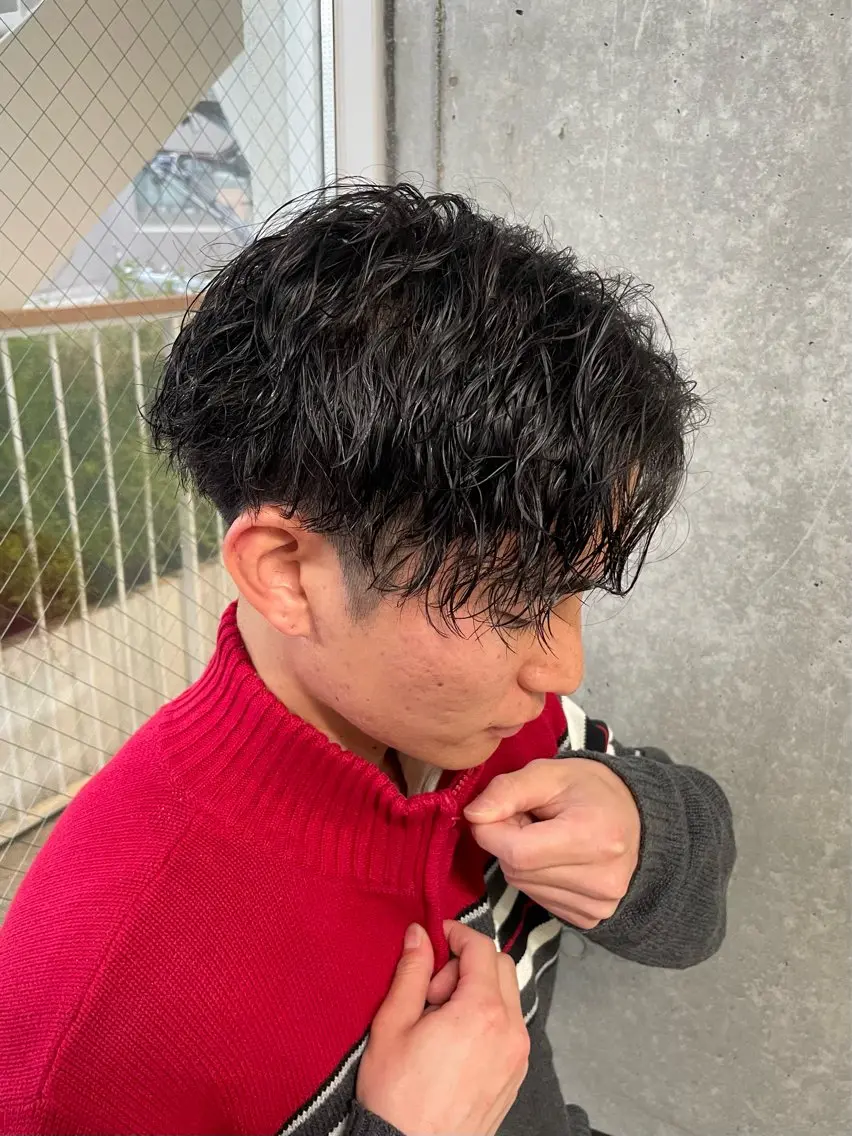 パーマ メンズ カット パーマ トリートメント ヘアセット メンズモテパーマ💙 fuwaのヘアスタイル