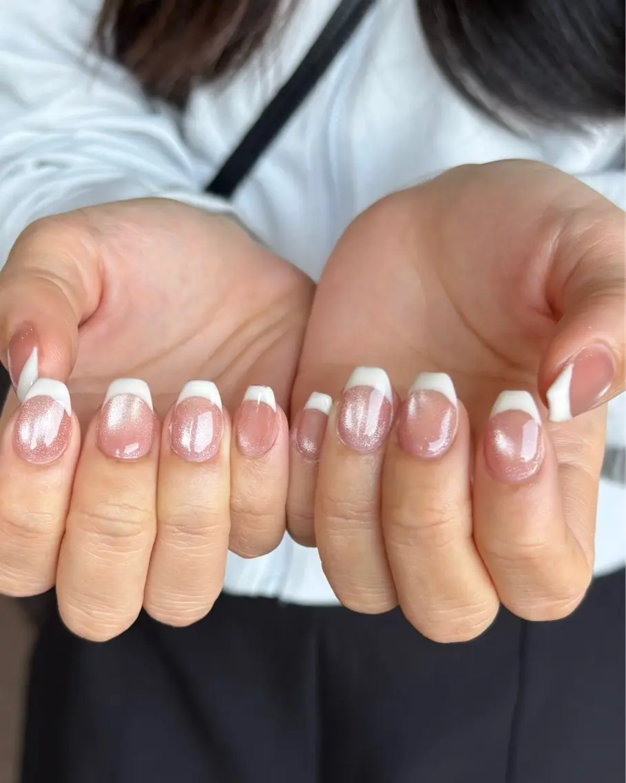 ネイル フレンチネイル 韓国ネイル マグネットネイル ニュアンスネイル オフィスネイル ハンドネイル amuse ニュアンス/個性派のネイルデザイン