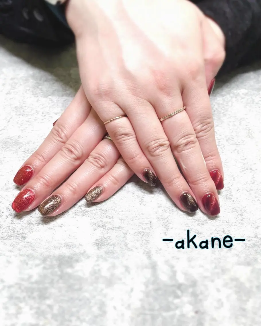 ネイル フラッシュネイル マグネットネイル Angeli⭐︎ AKANEのネイルデザイン