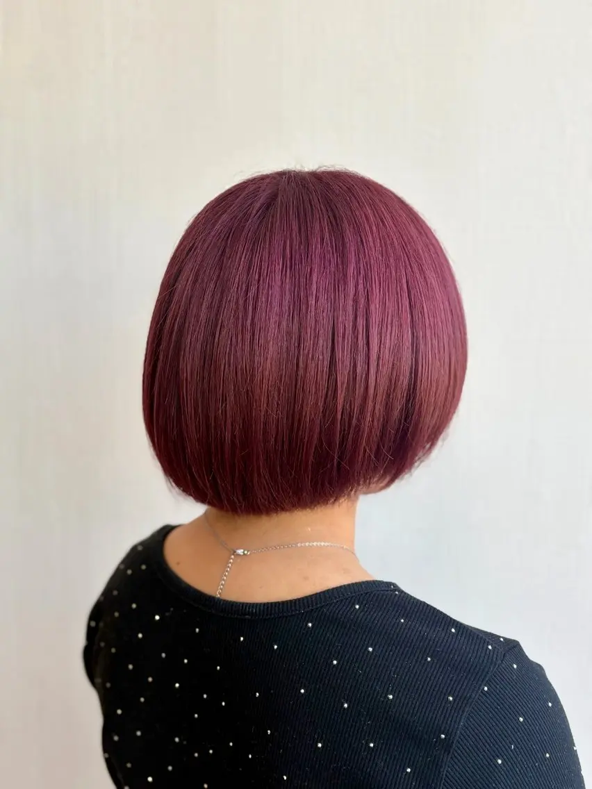カラー カシス ピンクカラー ヘアカラー 杉森 蘭琉のヘアスタイル