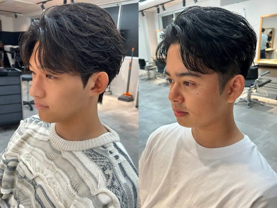 パーマ メンズ フェザーパーマ メンズパーマ 保立フェザーパーマ 大人メンズヘア船橋駅のヘアスタイル