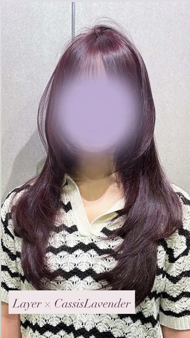 ロング レイヤーカット ヘアカラー 大浦 姫奈のヘアスタイル