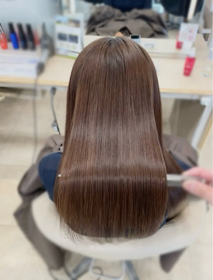 ロング シャドウパーマ／骨格 矯正カット　トモキのヘアスタイル