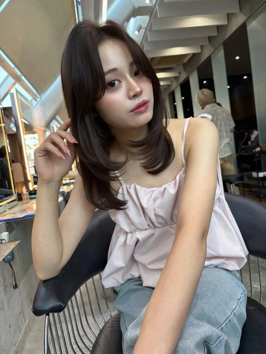 ミディアム カラー ヘアアレンジ ベージュカラー ブリーチ 透明感カラー ブリーチなしカラー 髪質改善 カット ヘアカラー トリートメント 【博多髪質改善】 吉村　清志のヘアスタイル