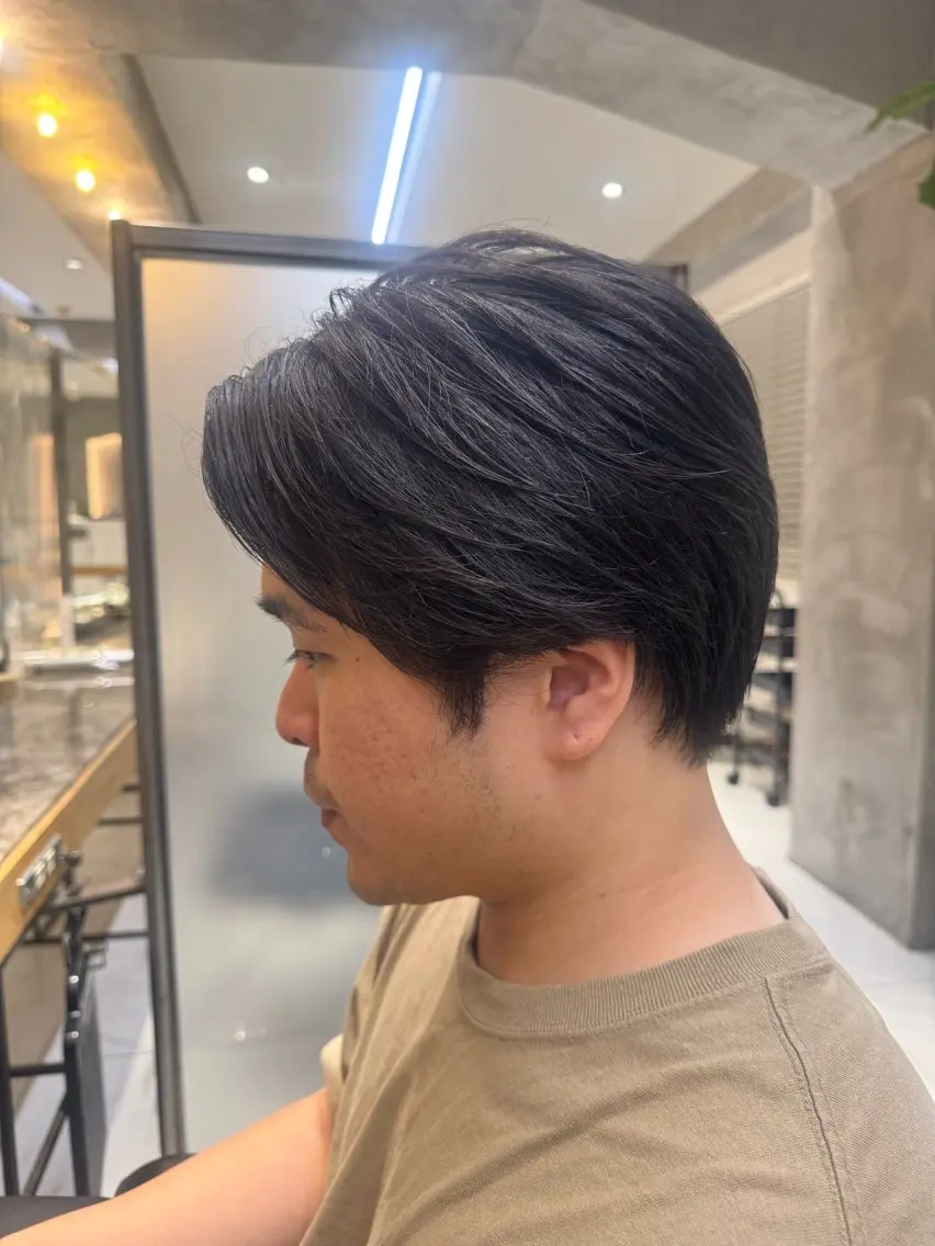 メンズ センターパート メンズ韓国風 カット 似合わせショート× パーマ¦nanakaのヘアスタイル