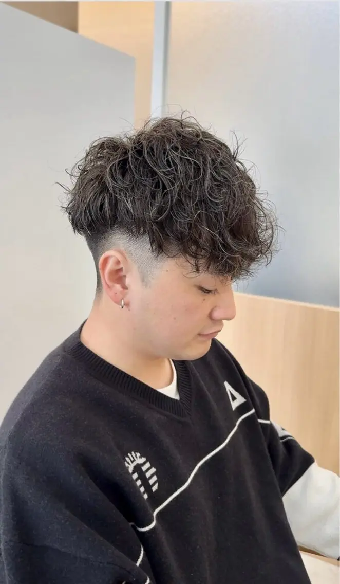 パーマ メンズ カット パーマ 津組 大智のヘアスタイル