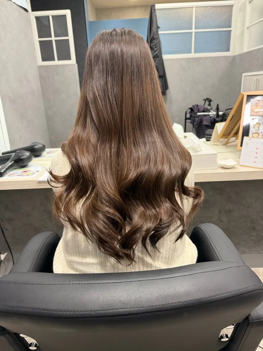 ロング カラー ベージュカラー カット ヘアカラー ヘッドスパ 加藤 あおいのヘアスタイル