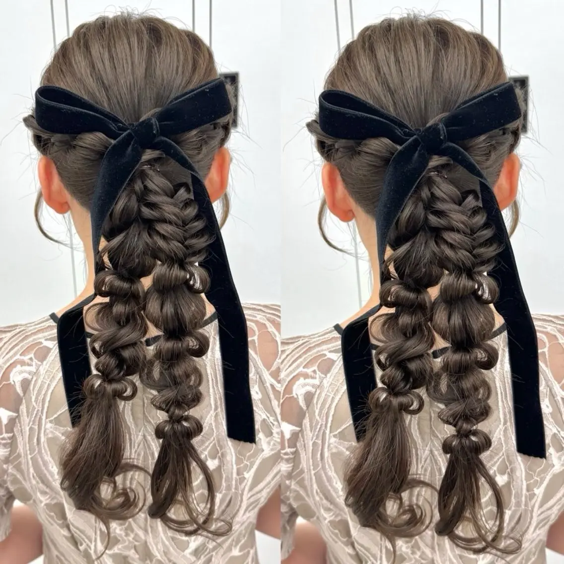 ロング ヘアアレンジ ヘアセット ヘアメ🎀ハイトーン 🩵エクステ🪄しほのヘアスタイル