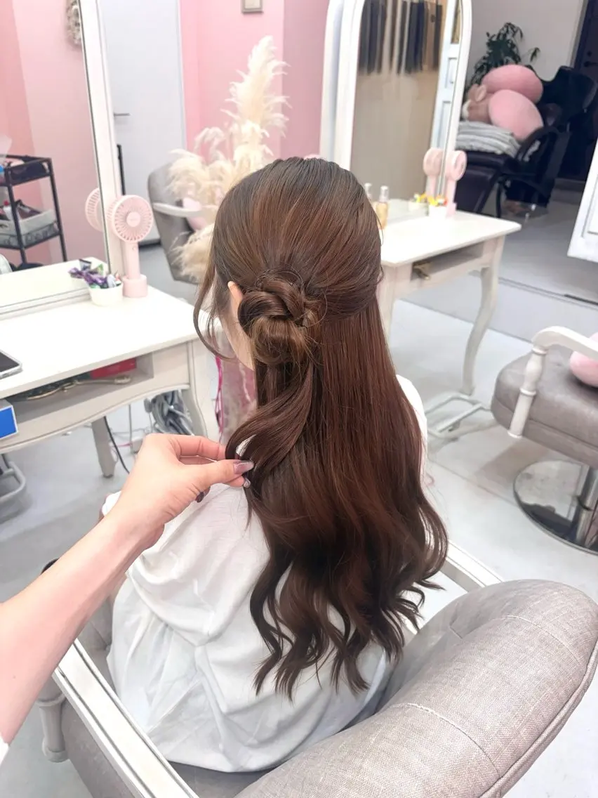 ロング ヘアセット 韓国ヘア🎀マイカ| 新大久保のヘアスタイル