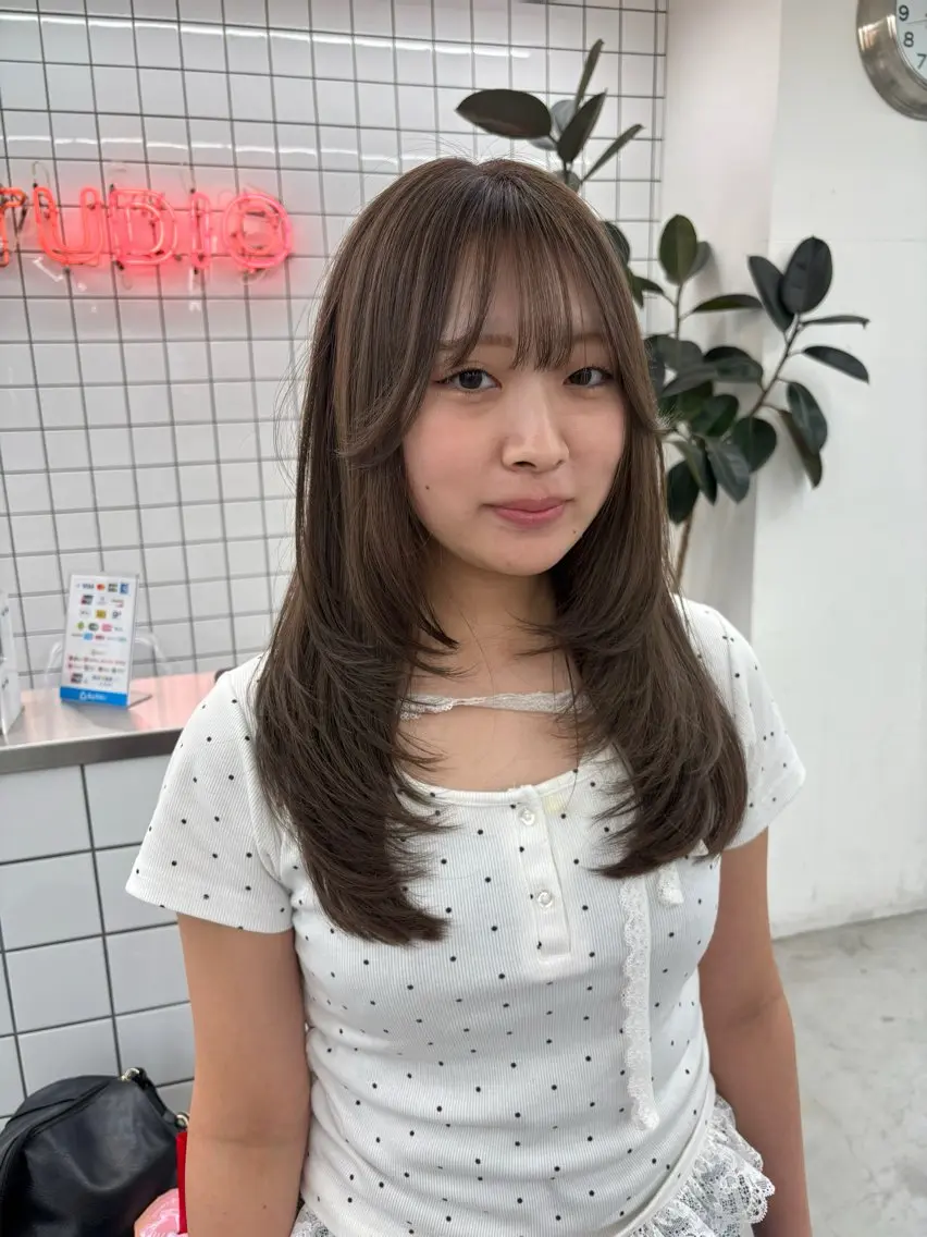 セミロング カラー カット ヘアカラー 夕羽夢🍓矢場/ JILLSTUDIOのヘアスタイル