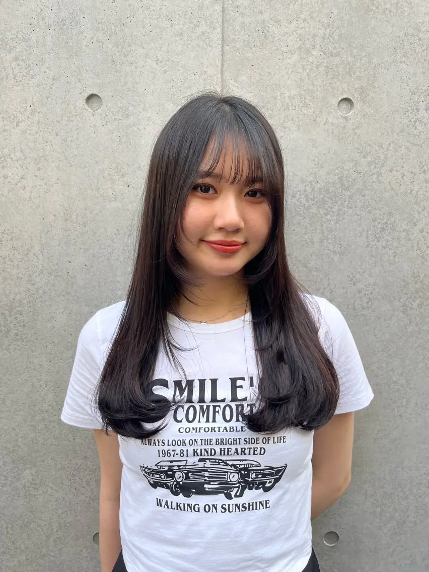 ロング カラー ブラウンカラー 菅野 紗弥のヘアスタイル