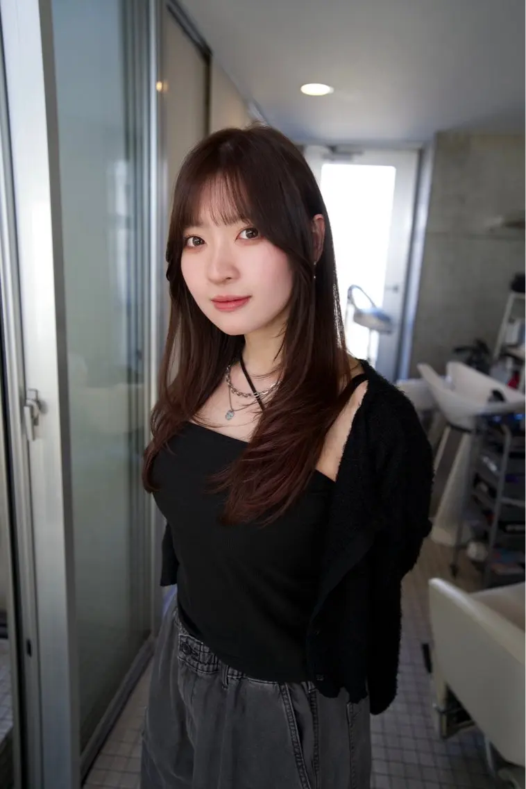 ロング カラー ブラウンカラー レイヤーカット カット ヘアカラー トリートメント ウルフカット ハッシュカット/七海のヘアスタイル