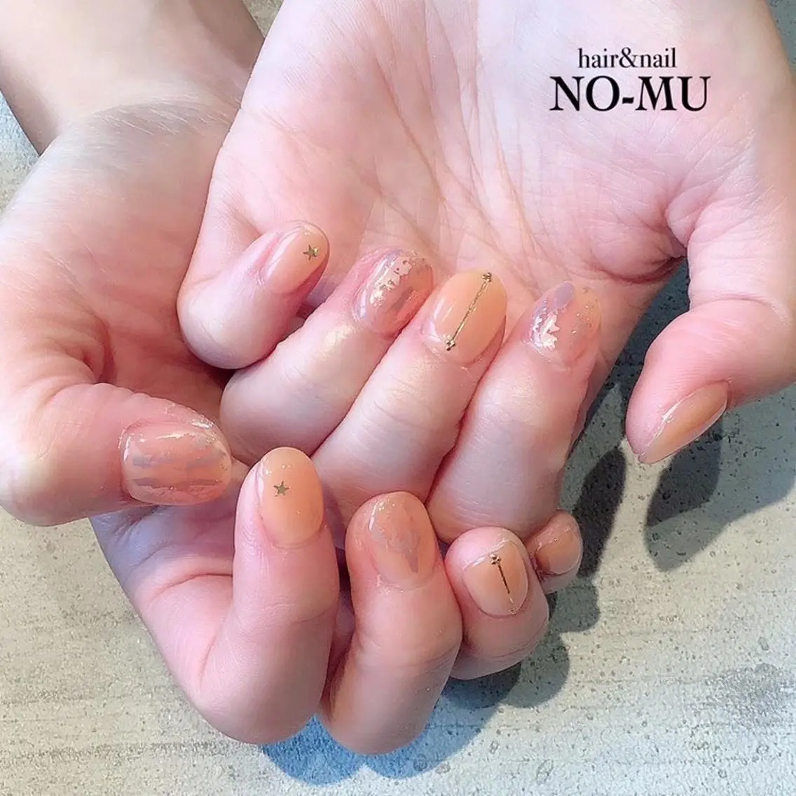 ネイル オレンジ ハンドネイル hair＆nail NO-MUのネイルデザイン