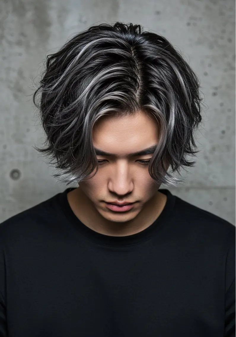 ミディアム カラー メンズ あくつ べんのヘアスタイル