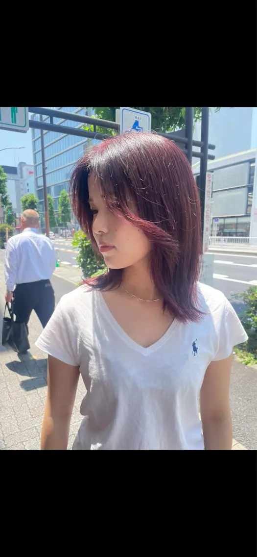 ミディアム ヘアカラー 太田 遙のヘアスタイル