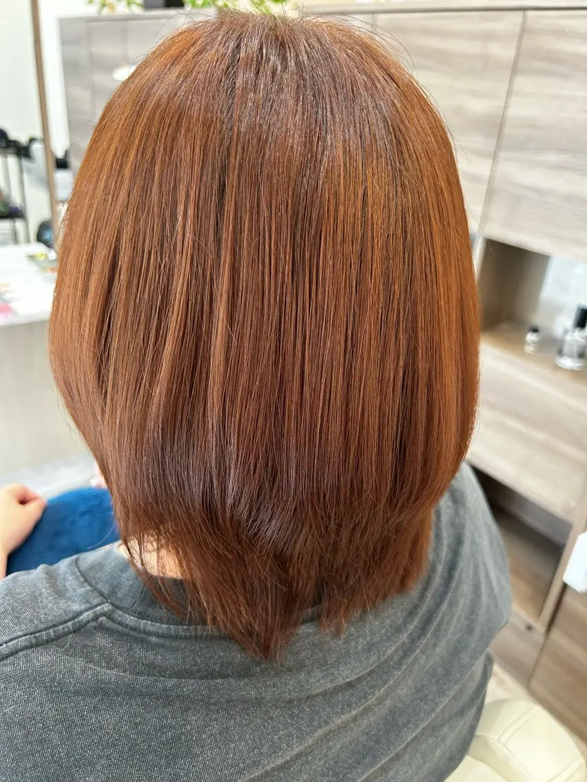 カラー ブラウンカラー オレンジ オレンジブラウン 鈴木 里緒のヘアスタイル