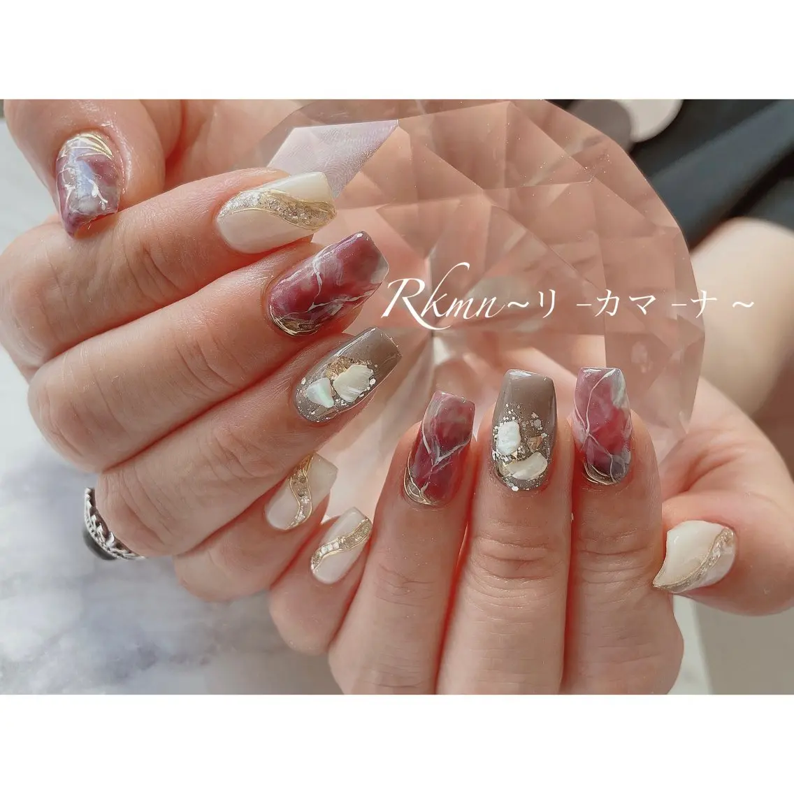 ネイル アートネイル ラメ(グリッター) ミラーネイル ニュアンスネイル 春ネイル ハンドネイル フットネイル ハンドケア Rkmn ~リ-カマ-ナ~のネイルデザイン